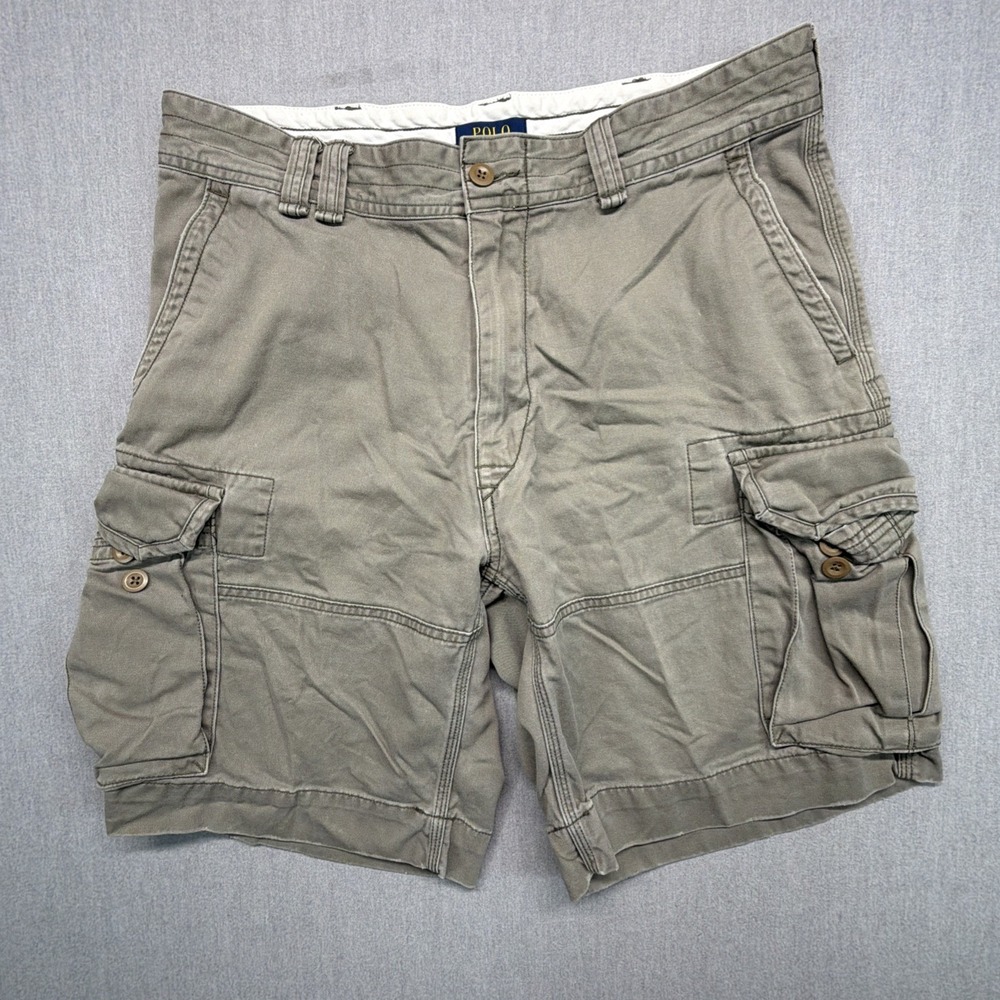 Polo Ralph Lauren Cargo Shorts‎ Mens 35 Brown Cotton Utility Combat Military